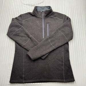 KUHL EUC Interceptr Quarter-Zip Fleece Pullover Sweater Men's Large Black Style
